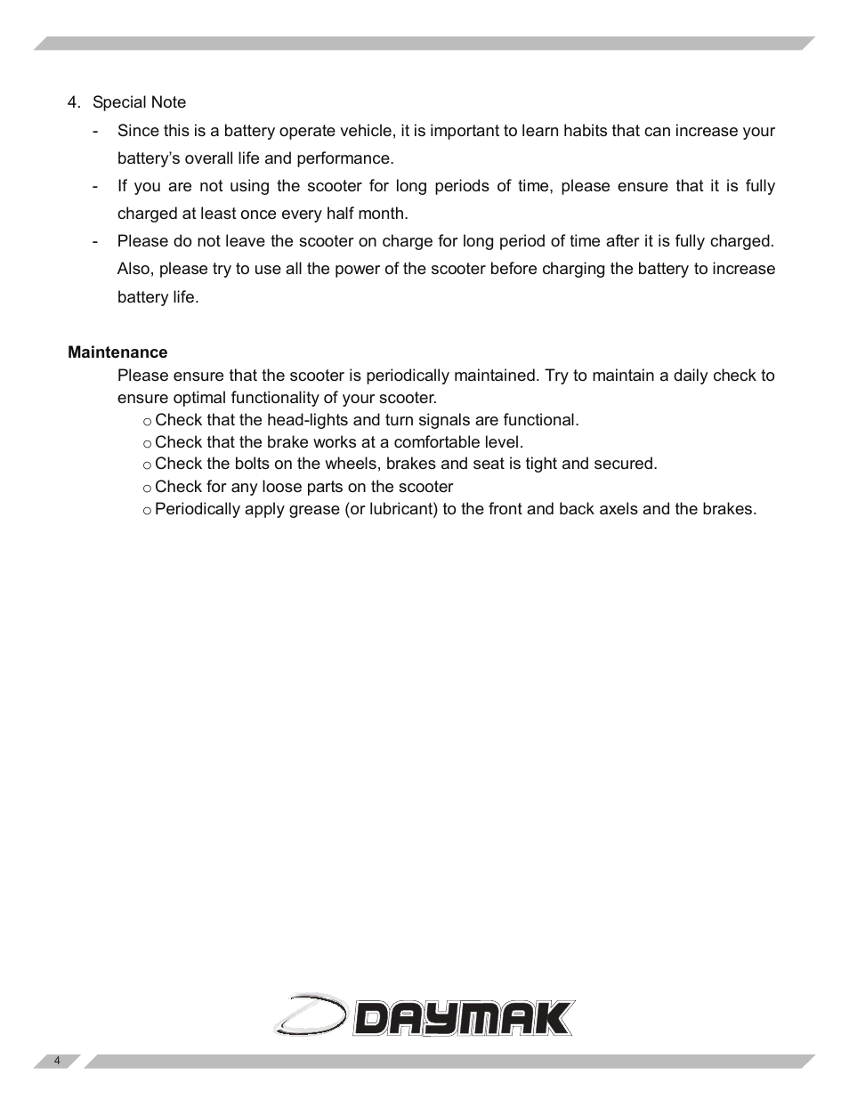 Daymak Boomerbuggy Rickshaw User Manual | Page 4 / 6