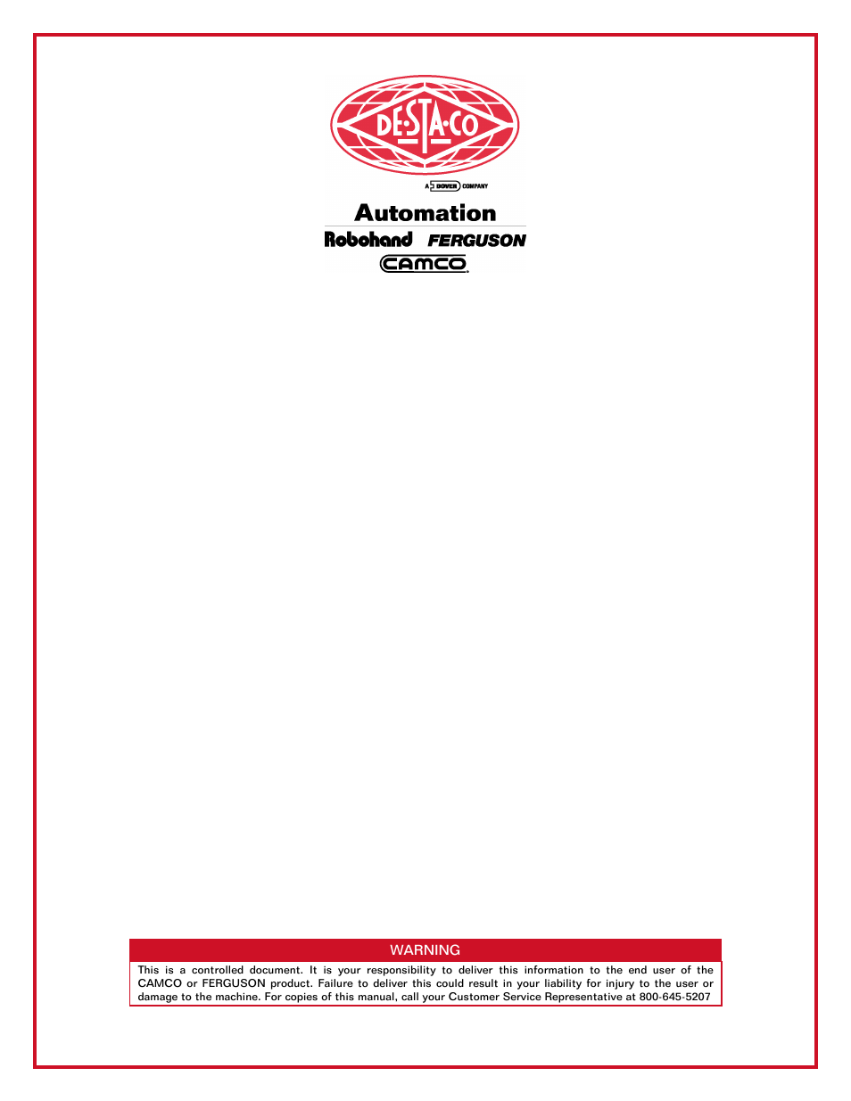 DE-STA-CO 1800RDM User Manual | 16 pages