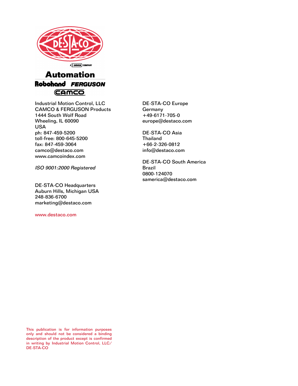 DE-STA-CO 1800RDM User Manual | Page 16 / 16