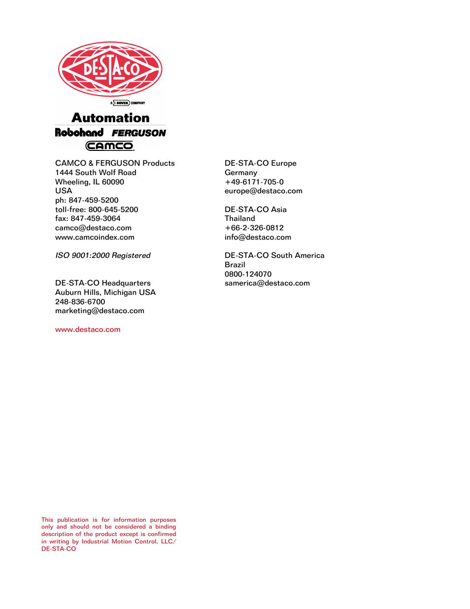 DE-STA-CO 2050E User Manual | Page 27 / 27