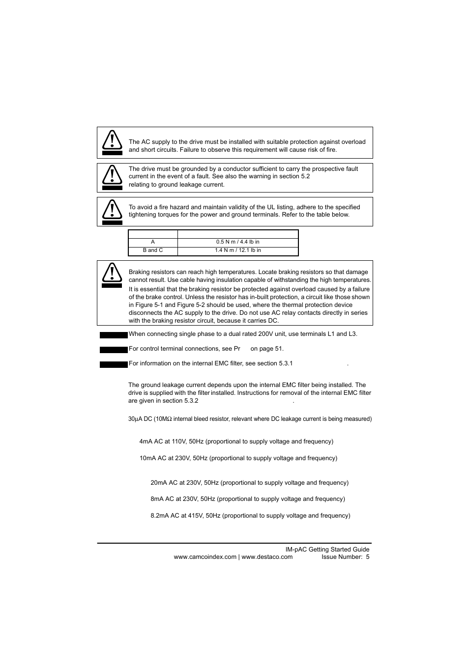 2 ground leakage, Ground leakage | DE-STA-CO IM-pAC AC Drive Getting Started Guide User Manual | Page 40 / 72