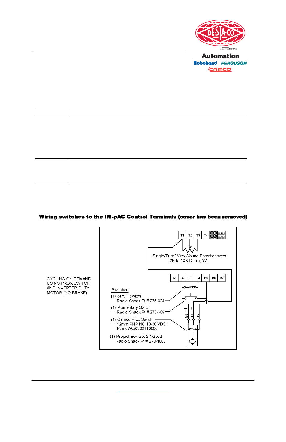 DE-STA-CO IM-pAC Manual Errata User Manual | 1 page