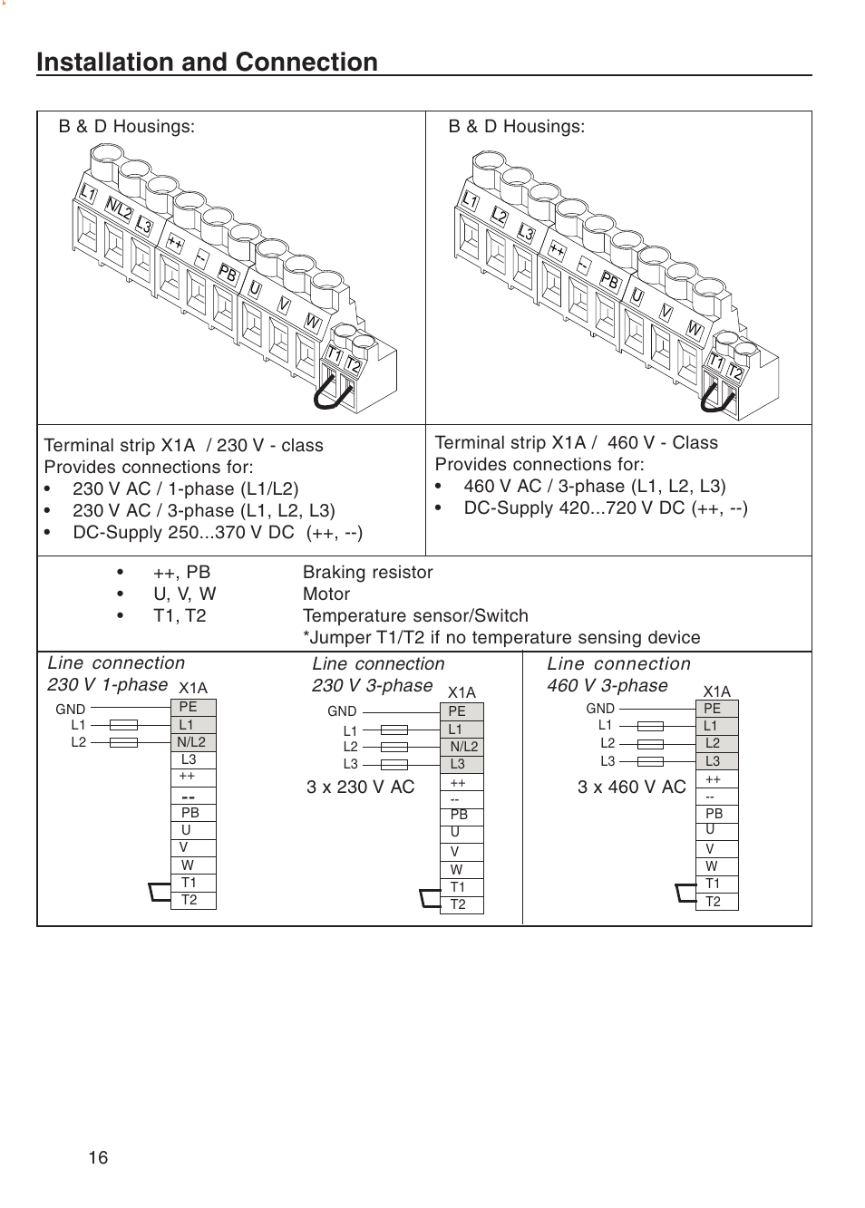Installation and connection | DE-STA-CO F5-B AC Inverter Drive User Manual | Page 16 / 56