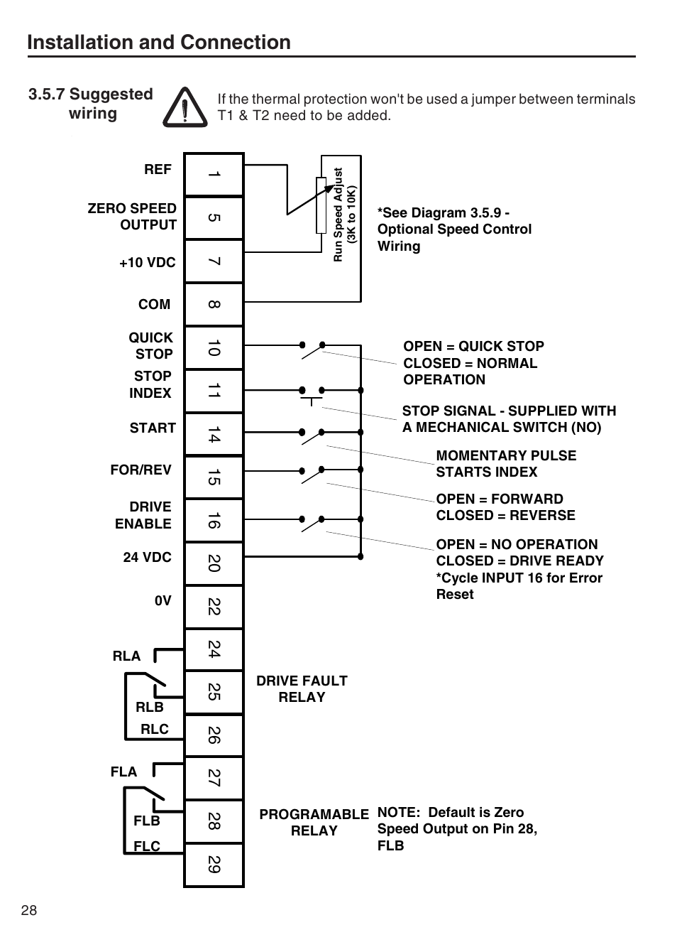 7 suggested wiring, Installation and connection | DE-STA-CO F5-B AC Inverter Drive User Manual | Page 28 / 56