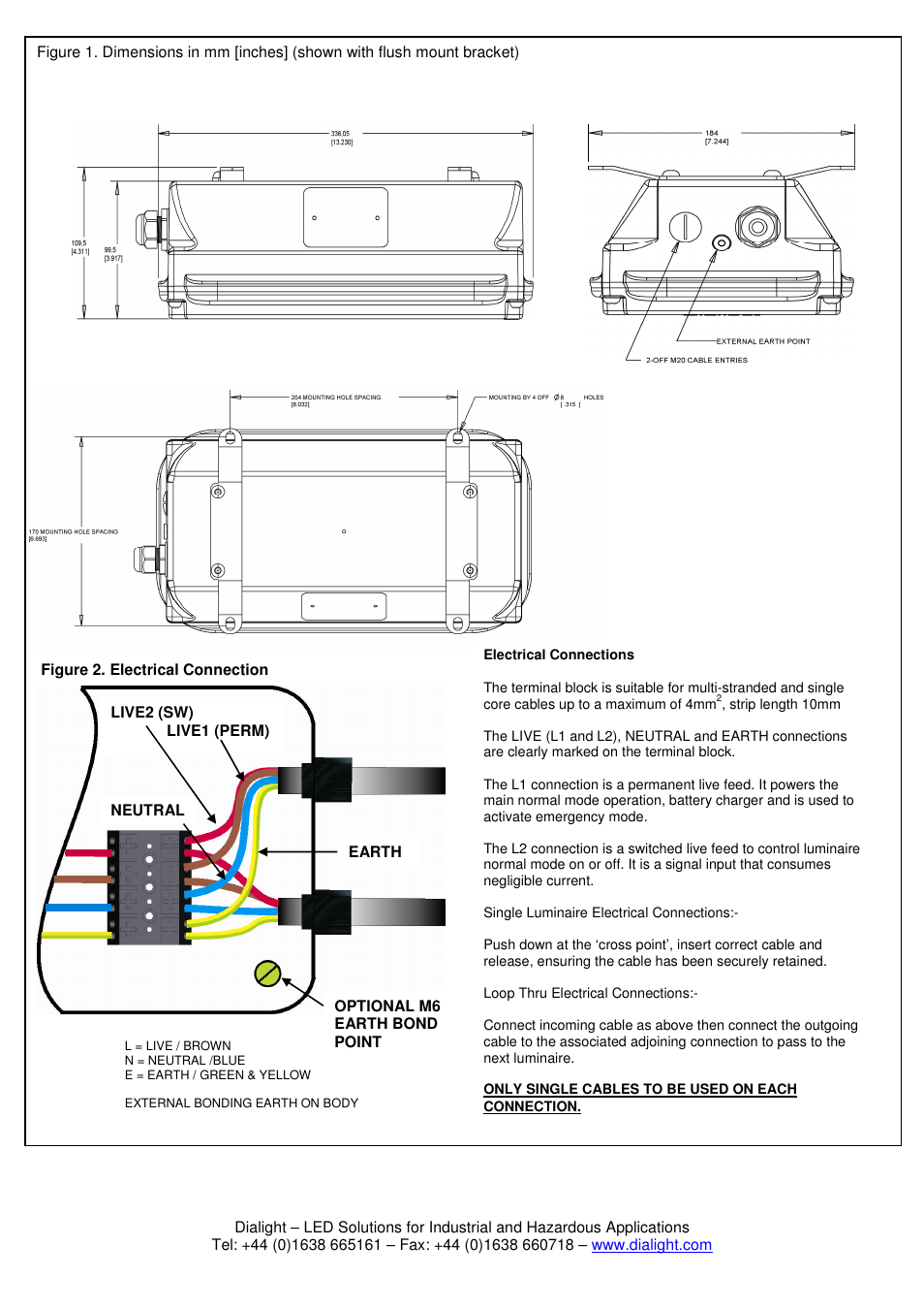 Dialight SafeSite LED Emergency Bulkhead - ATEX/IECEx User Manual | Page 2 / 7