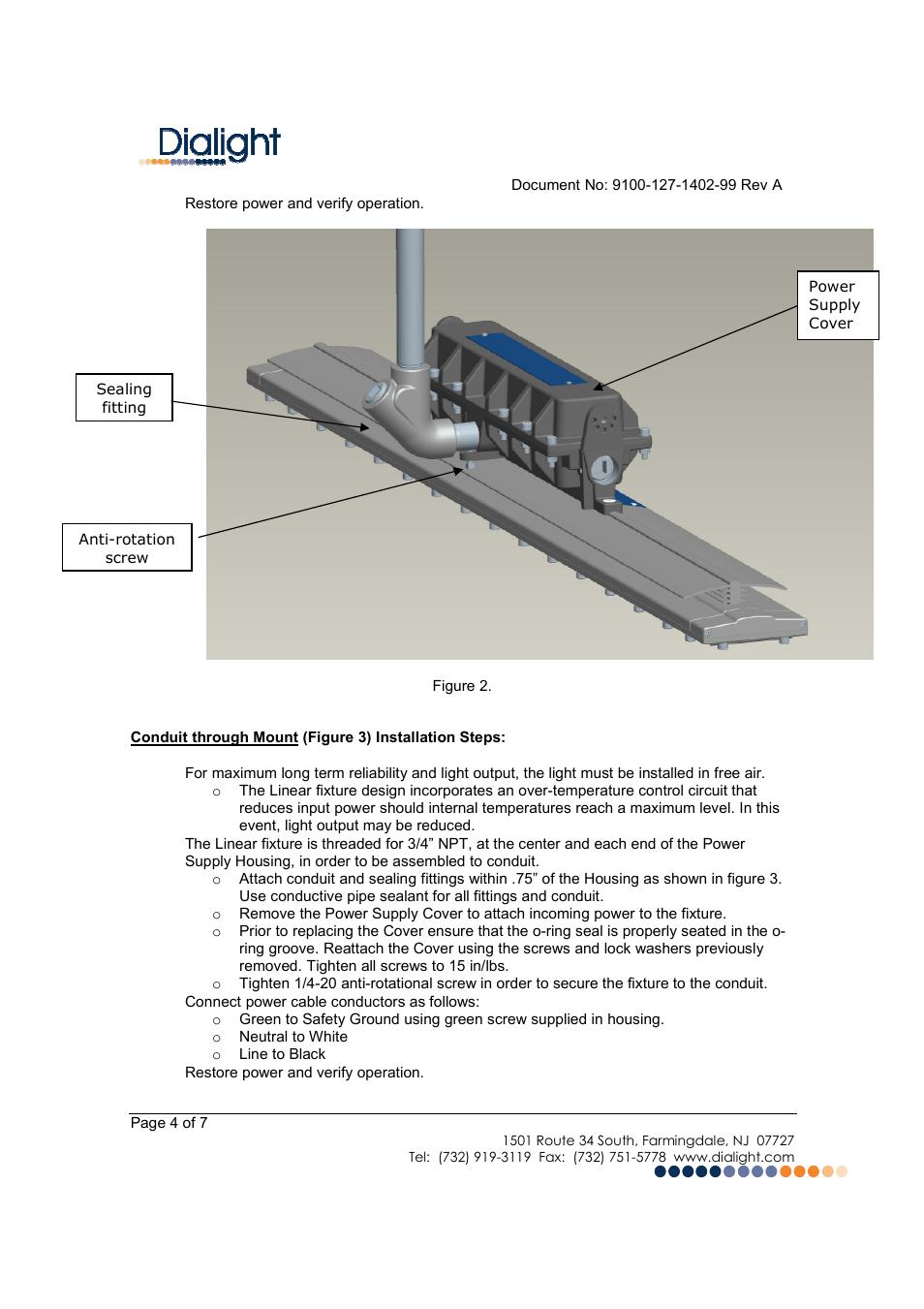 Dialight LSC3C4M3GEX SafeSite LED Linear Fixture - CID1 User Manual | Page 4 / 7