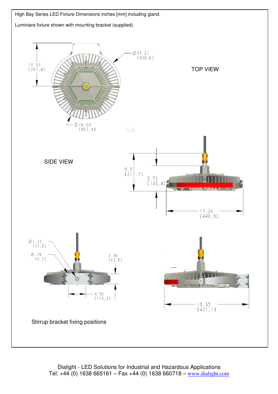 Dialight SafeSite High Bay ATEX/IECEx User Manual | Page 2 / 5