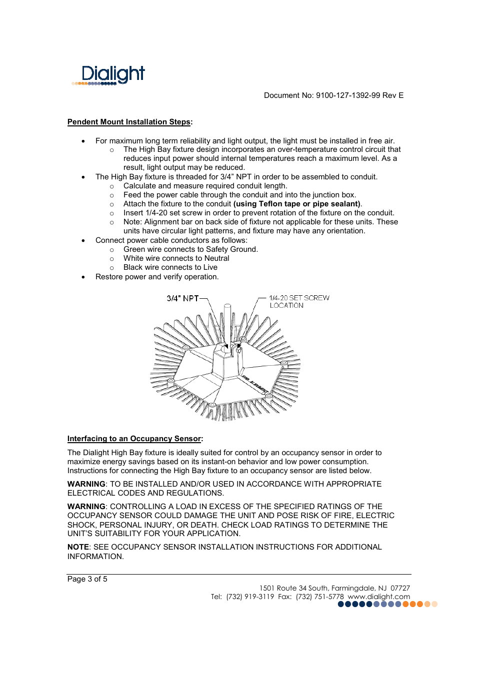 Dialight HBDXX4X SafeSite LED High Bay User Manual | Page 3 / 5