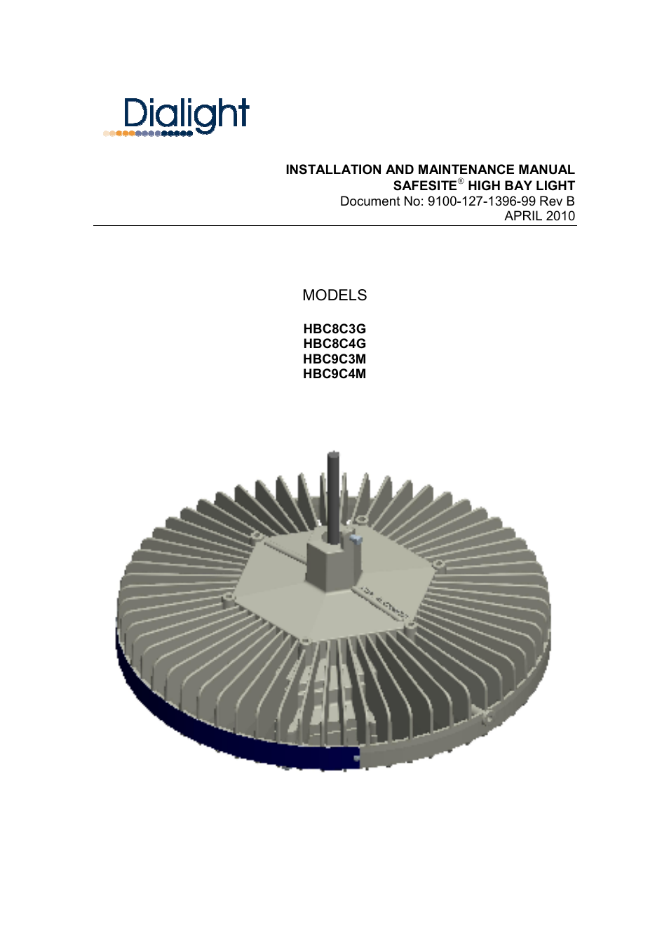 Dialight HBC9C4M SafeSite LED High Bay User Manual | 6 pages