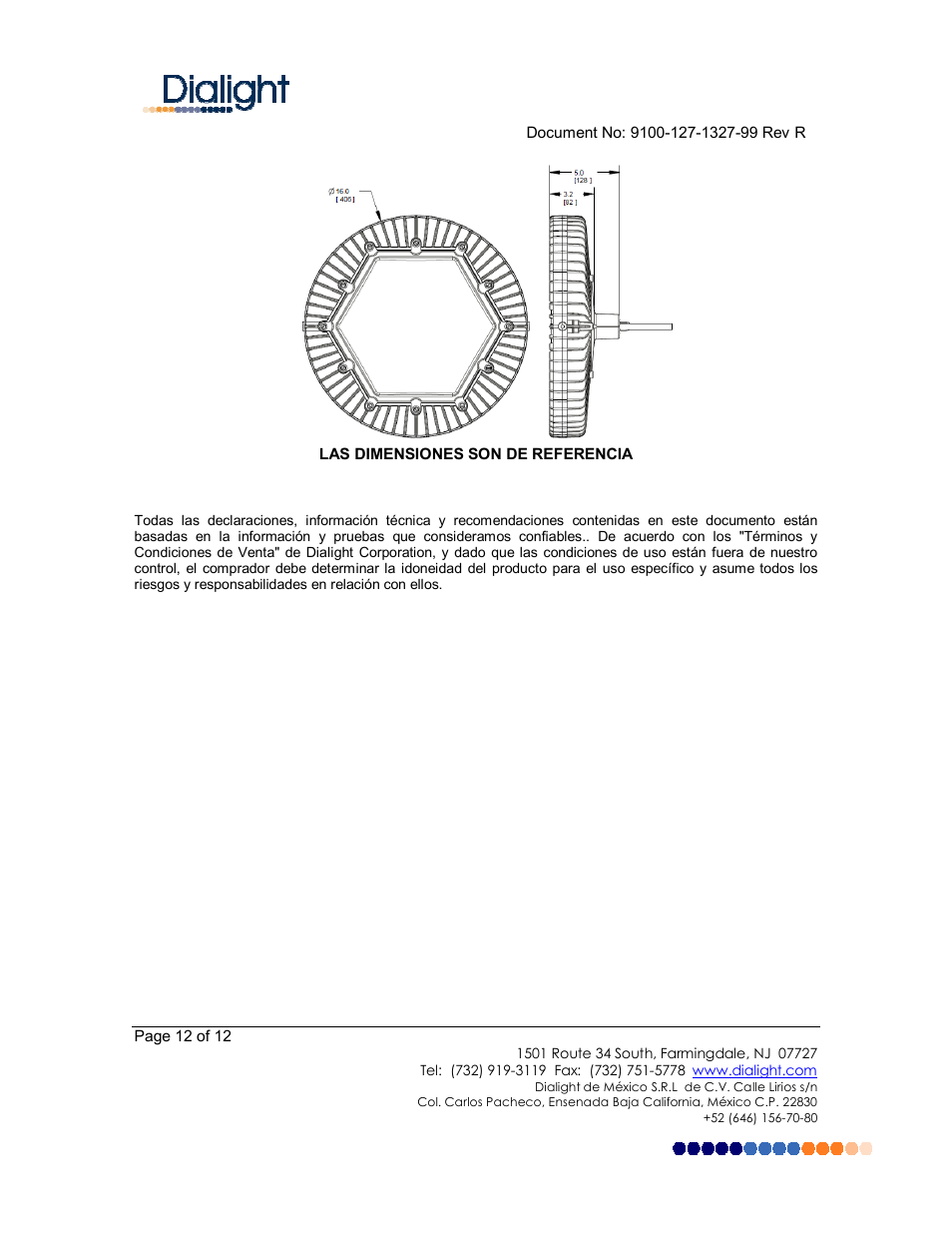 Dialight HBxxMx DuroSite LED High Bay User Manual | Page 12 / 12