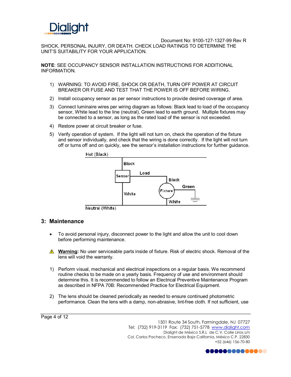 Dialight HBxxMx DuroSite LED High Bay User Manual | Page 4 / 12