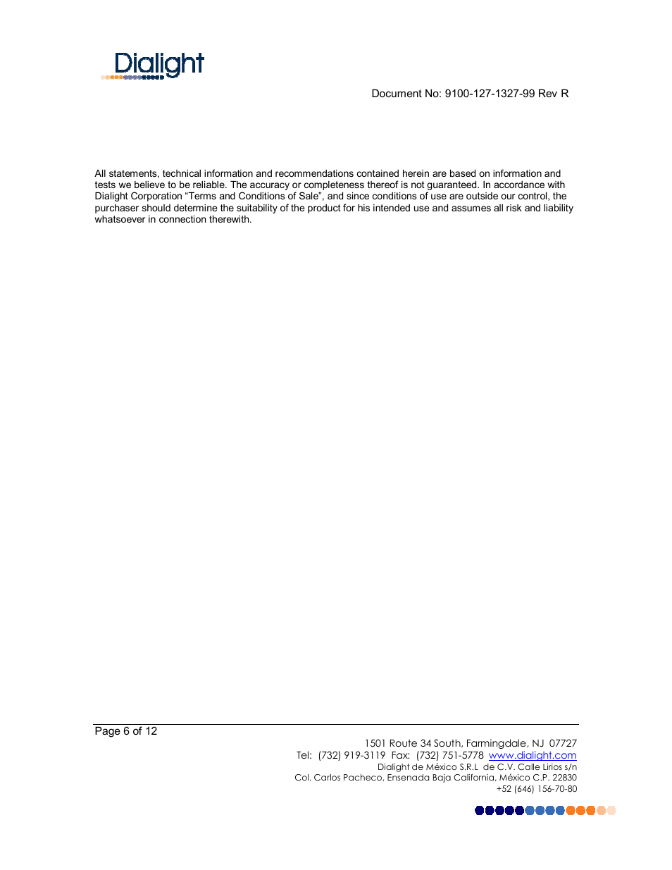 Dialight HBxxMx DuroSite LED High Bay User Manual | Page 6 / 12