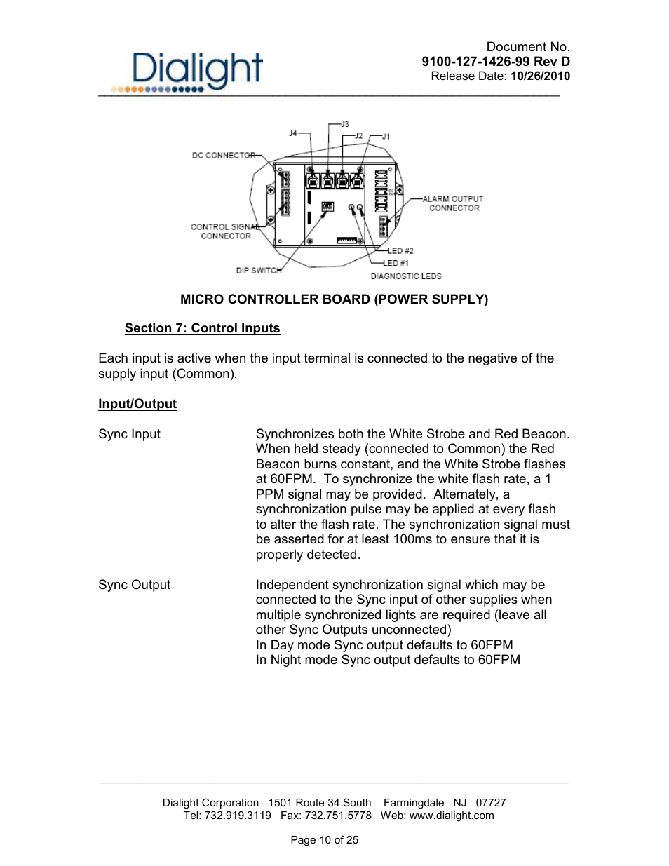 Dialight D1RW-L13-008 Vigilant L866/L885 LED Based Dual Red / White Catenary User Manual | Page 10 / 25