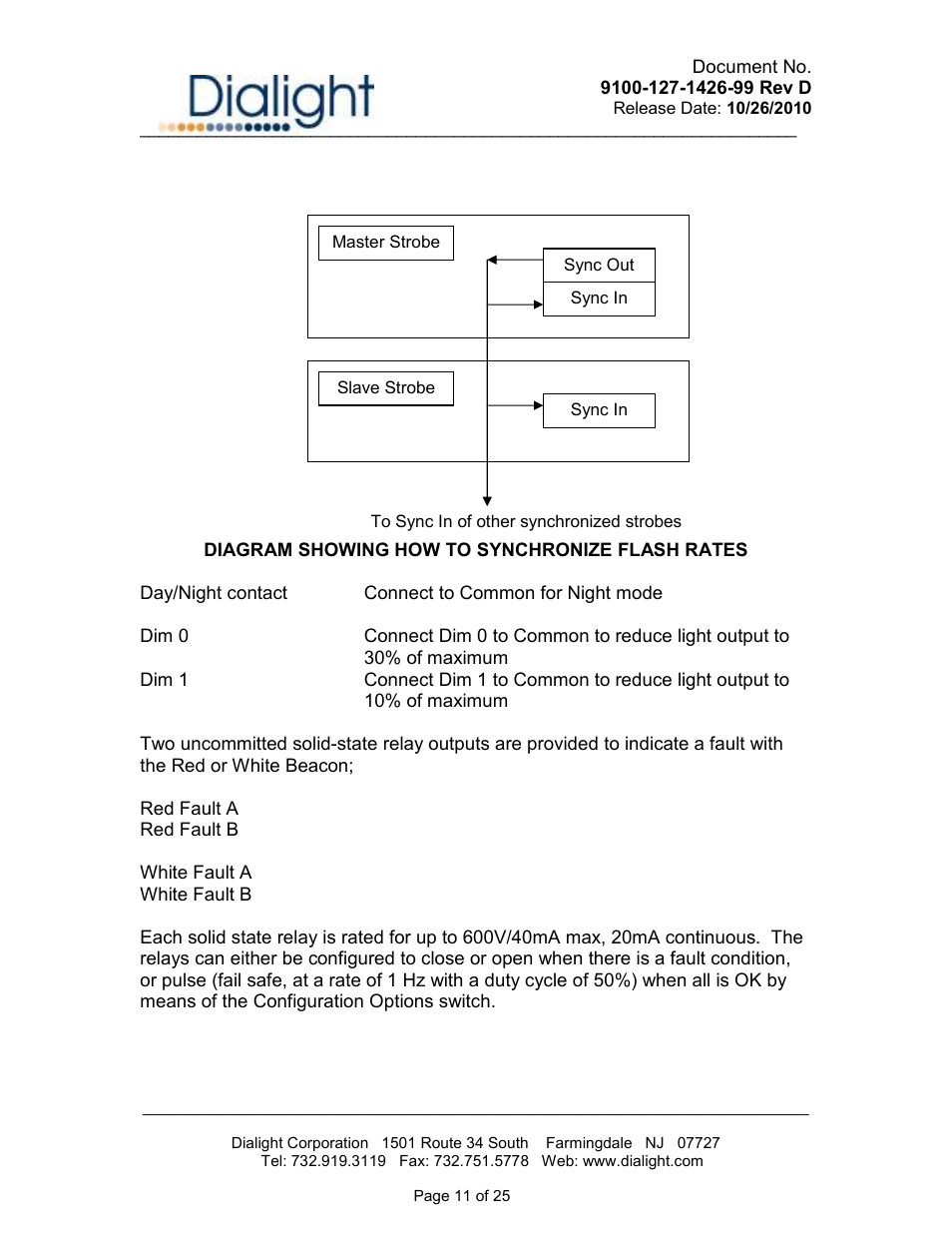 Dialight D1RW-L13-008 Vigilant L866/L885 LED Based Dual Red / White Catenary User Manual | Page 11 / 25