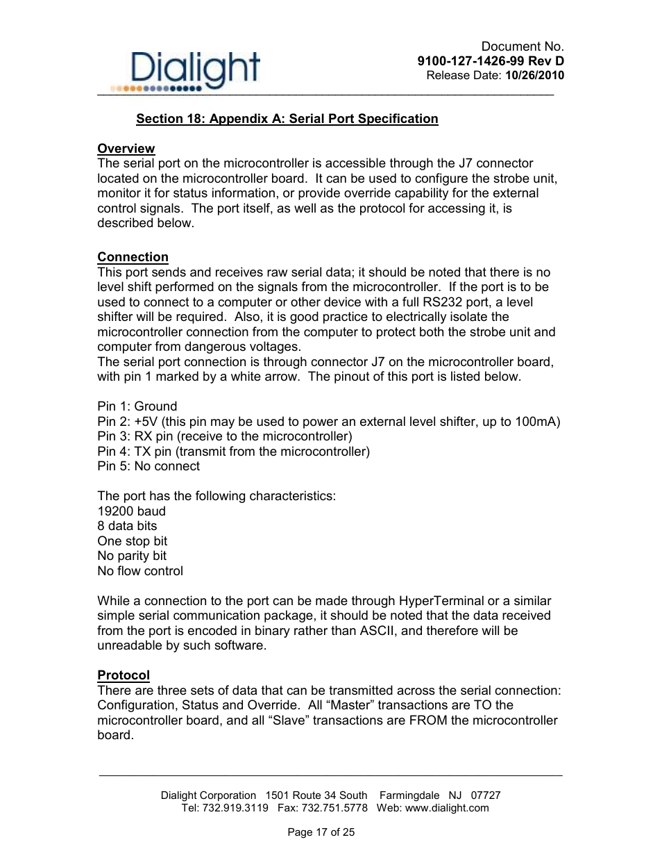 Dialight D1RW-L13-008 Vigilant L866/L885 LED Based Dual Red / White Catenary User Manual | Page 17 / 25