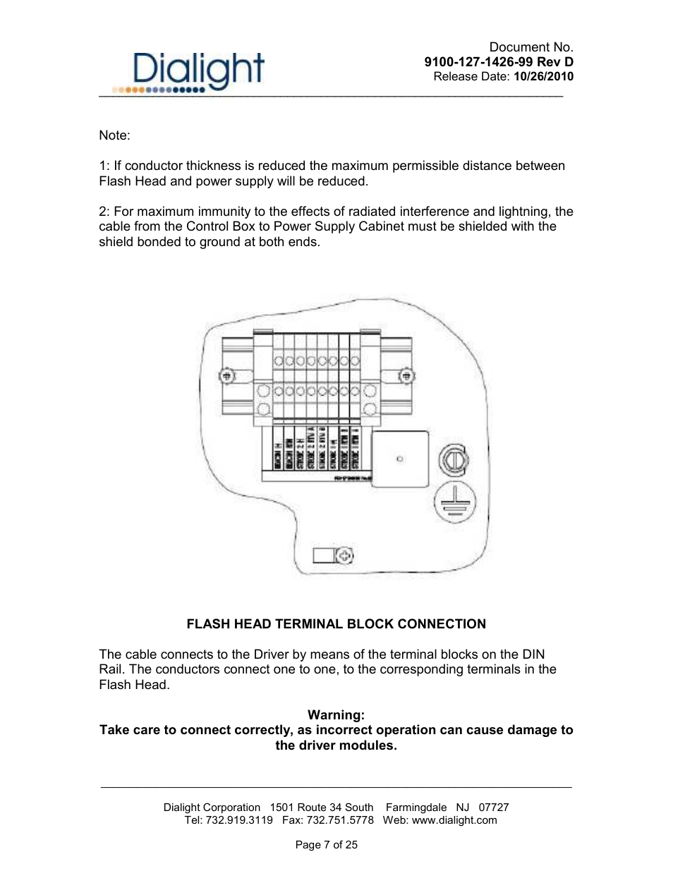 Dialight D1RW-L13-008 Vigilant L866/L885 LED Based Dual Red / White Catenary User Manual | Page 7 / 25