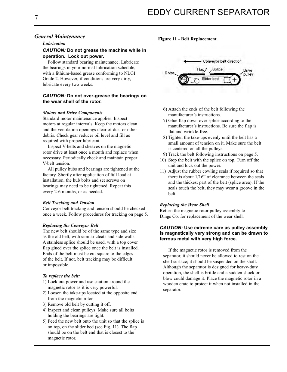 Eddy current separator | Dings Magnetic Group 2 PULLEY EDDY CURRENT SEPARATOR User Manual | Page 7 / 8