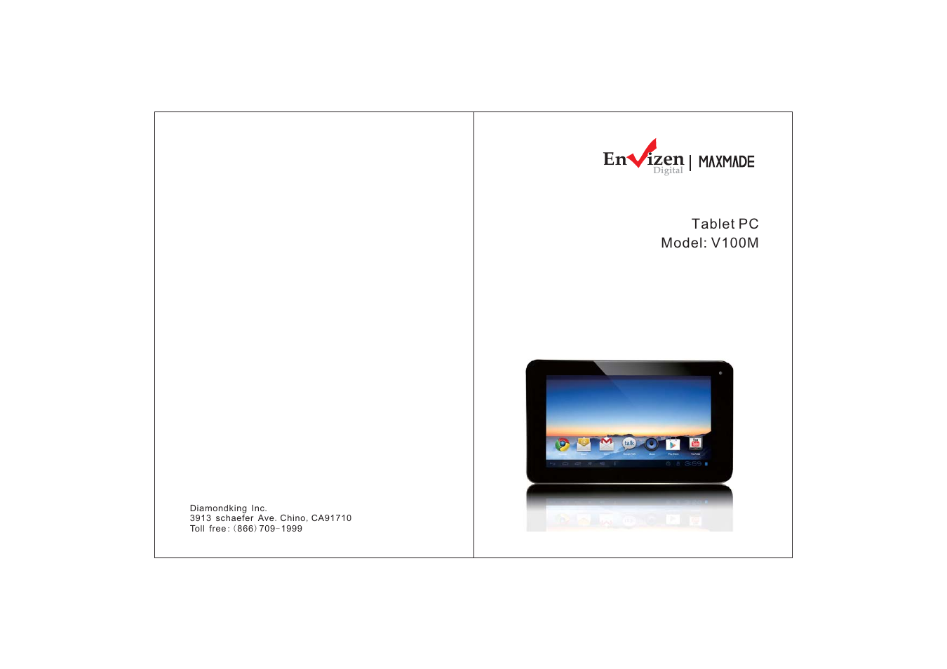 Envizen V100M User Manual | 8 pages