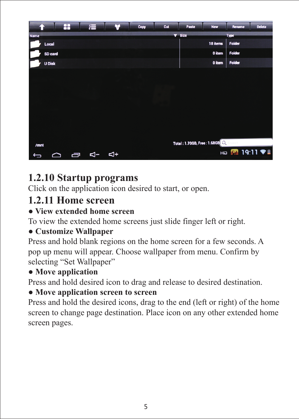 10 startup programs, 11 home screen | Envizen V7023D User Manual | Page 9 / 19