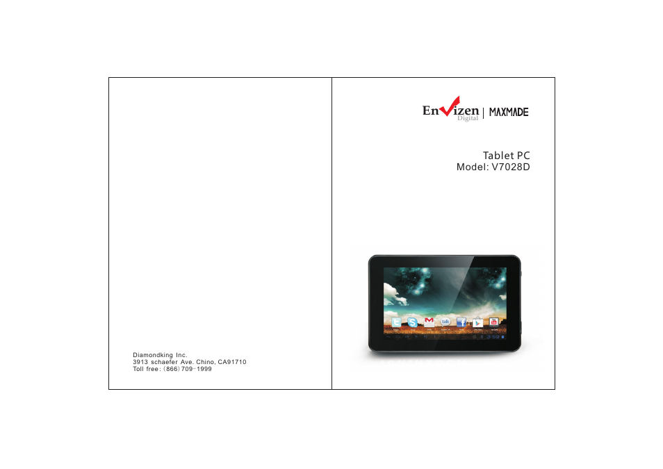 Envizen V7028D User Manual | 9 pages