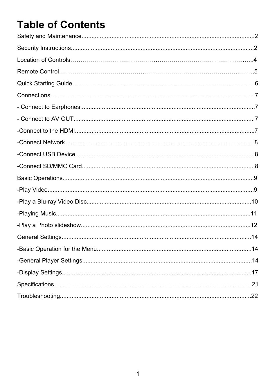 Envizen BDP-M1061 User Manual User Manual | Page 2 / 24