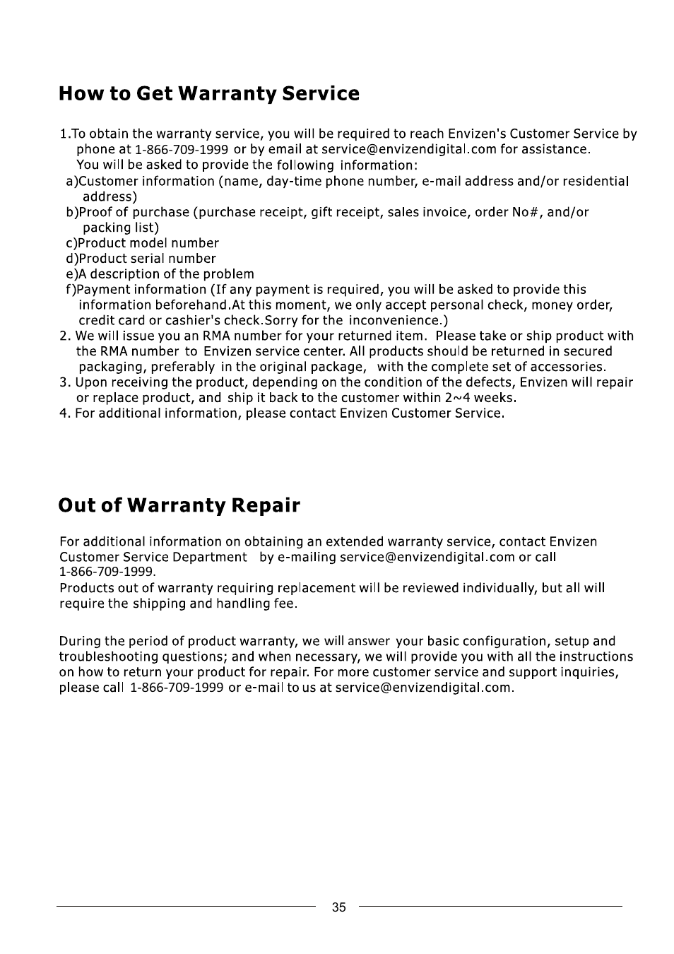 Envizen ED8890A User Manual User Manual | Page 38 / 40