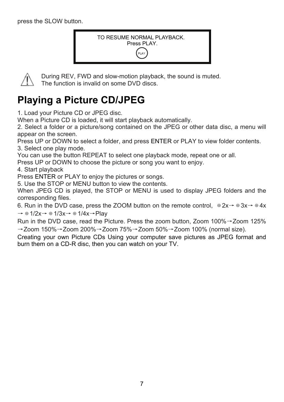 Playing a picture cd/jpeg | Envizen MDP1008 User Manual User Manual | Page 8 / 15