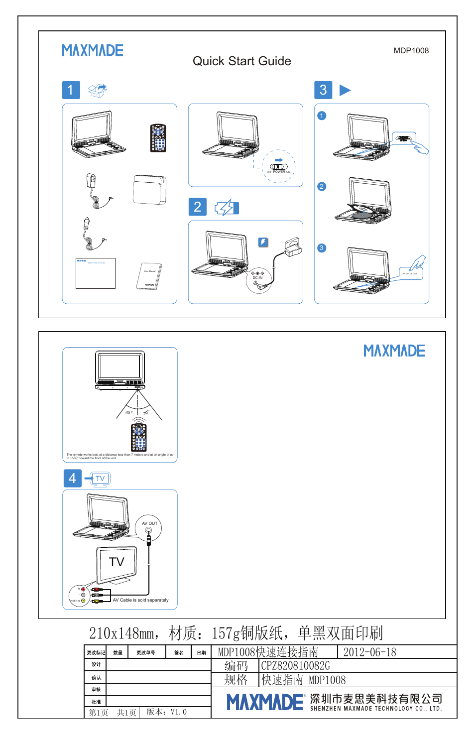 Envizen MDP1008 Quick Start Guide User Manual | 1 page