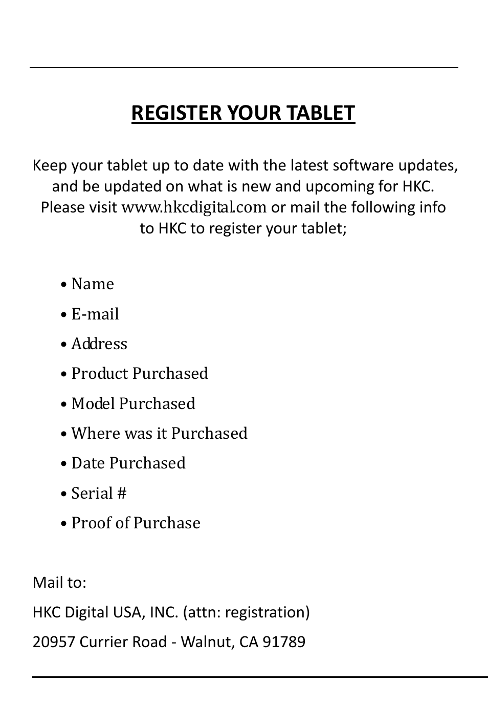 Register your tablet | HKC P771A User Manual | Page 26 / 28
