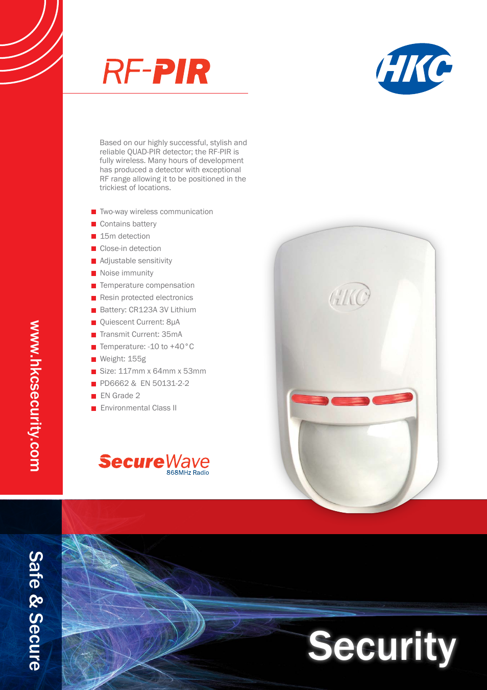 HKC security RF PIR Motion (Quad) User Manual | 1 page