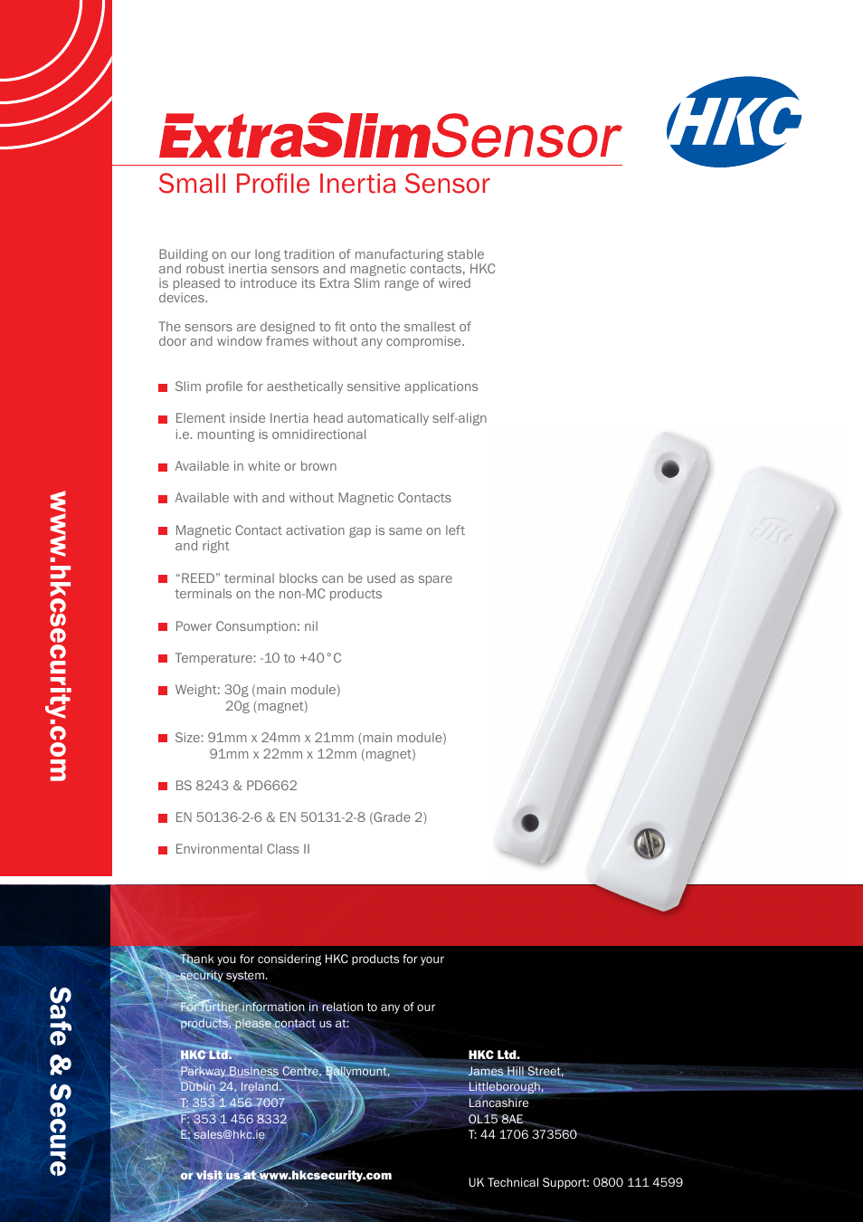HKC security Extra Slim Sensor User Manual | 1 page