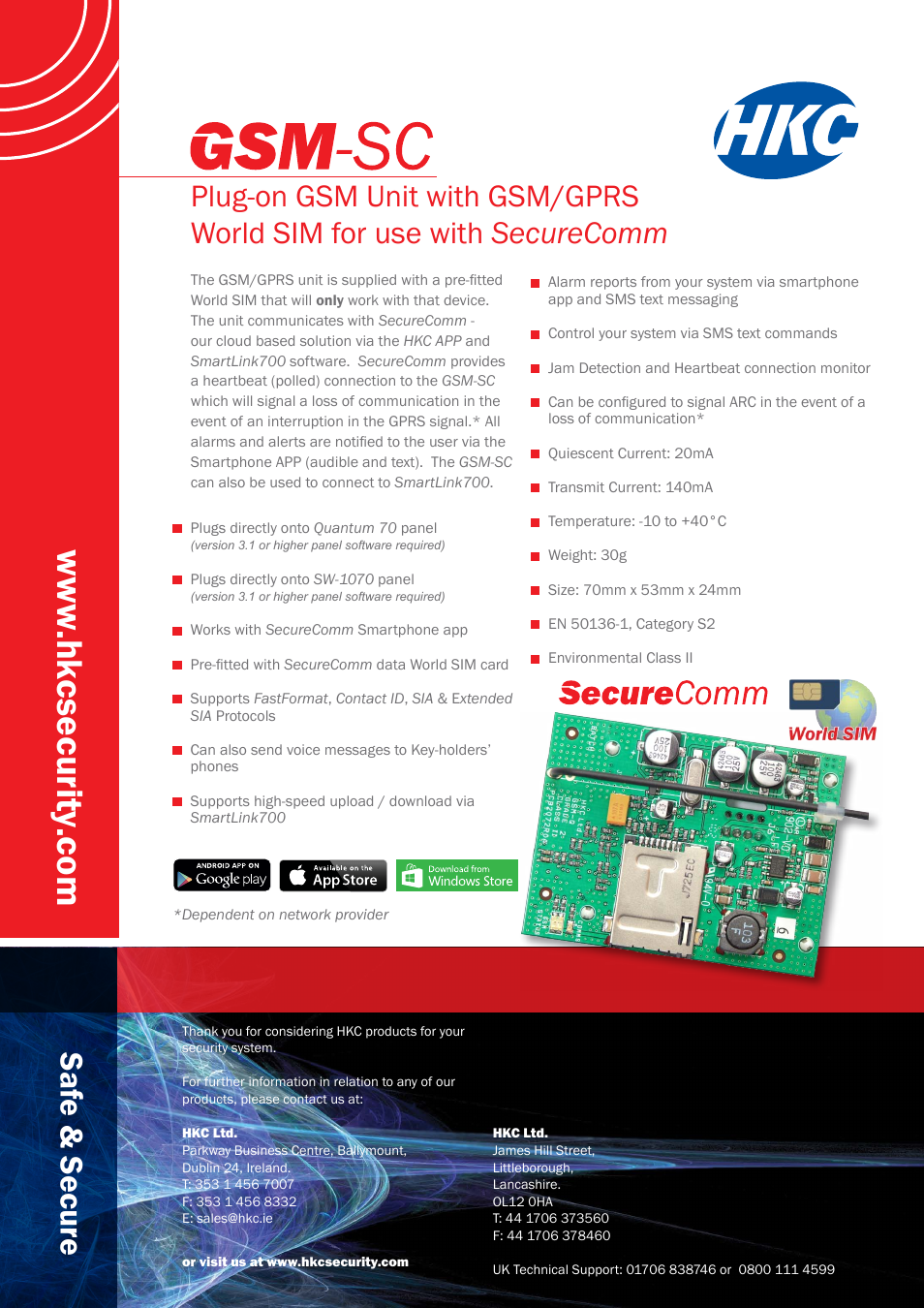 HKC security GSM-SC (Plug on) User Manual | 1 page