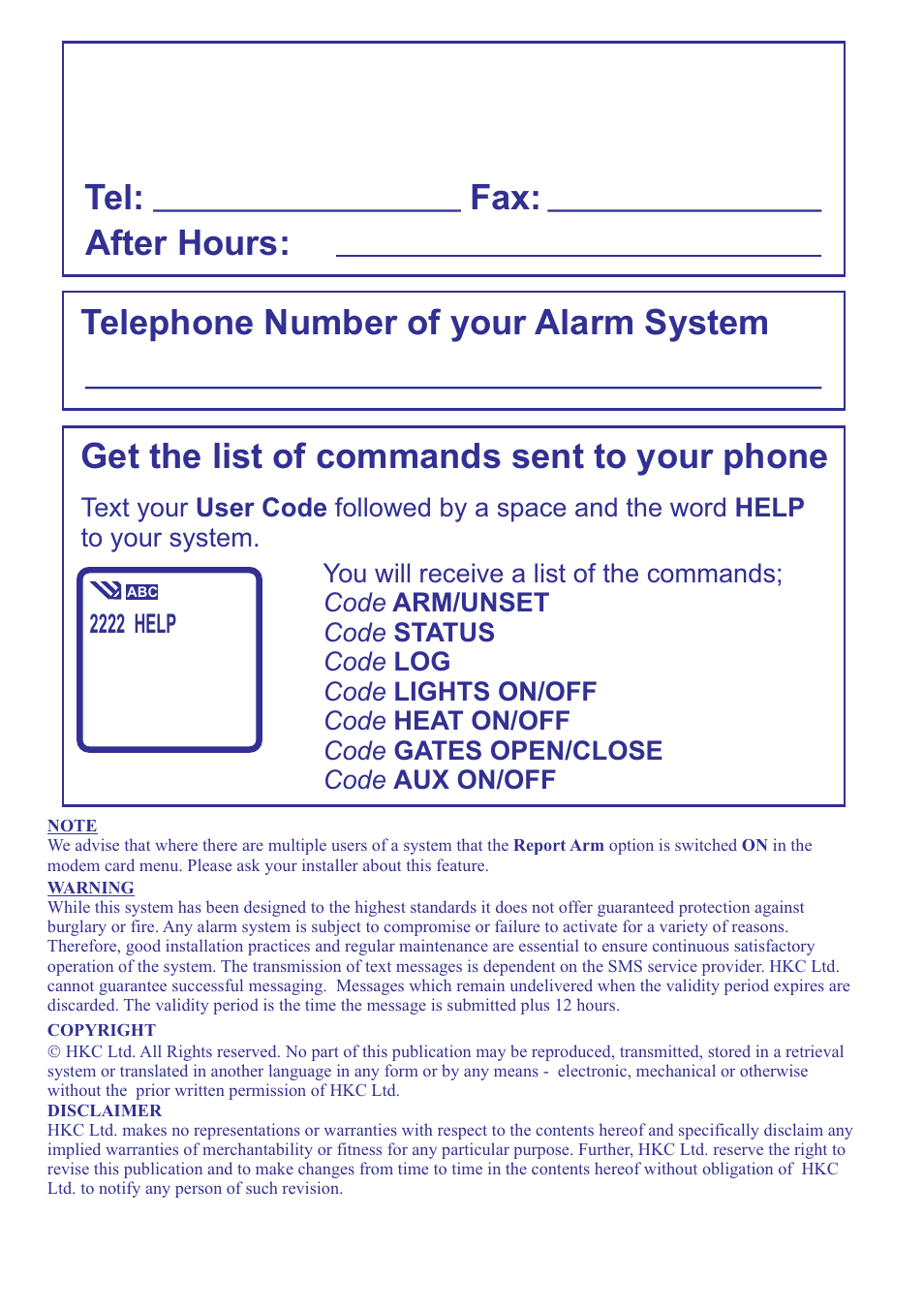 HKC security GSM-P User Manual | Page 2 / 7