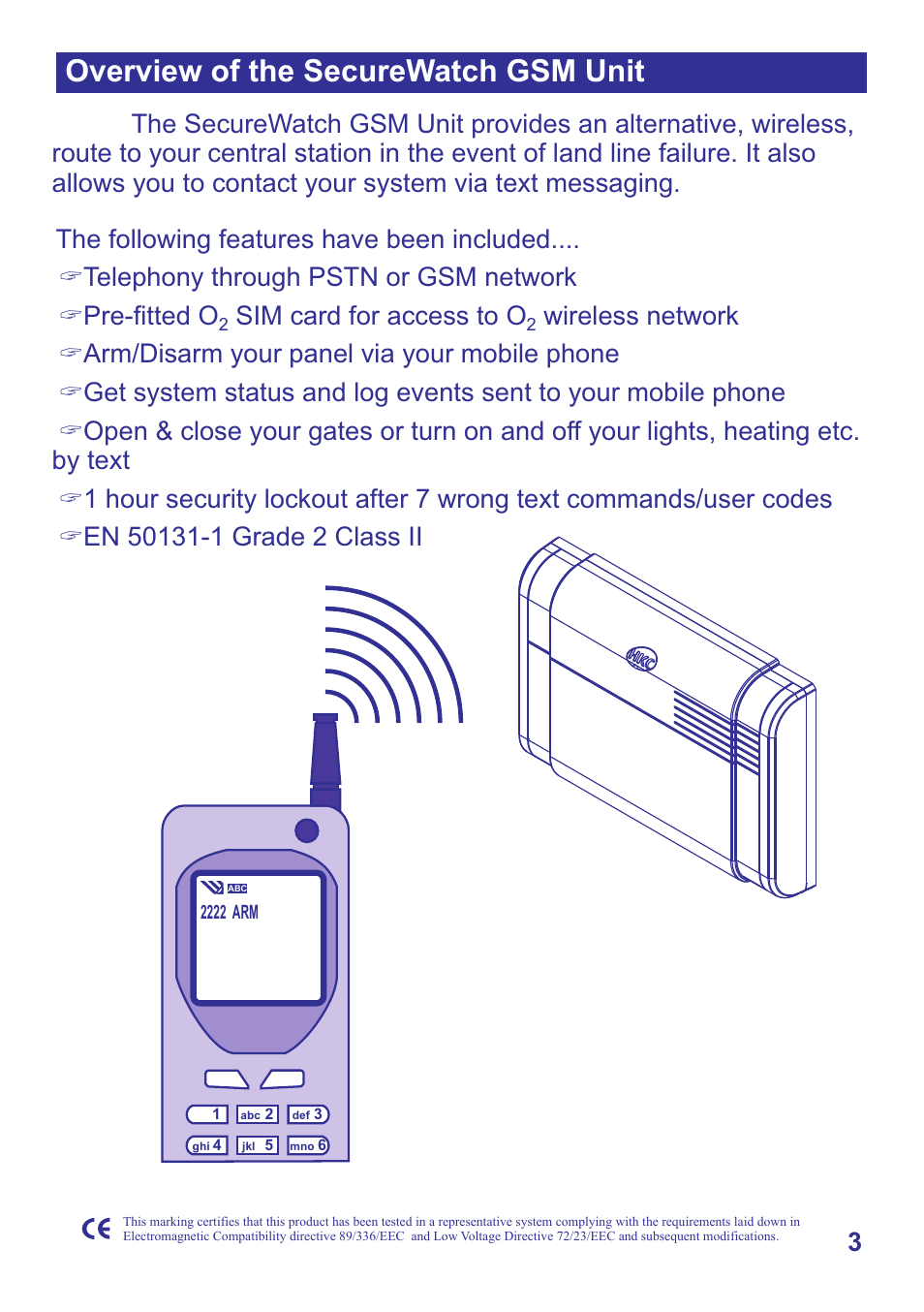Overview of the securewatch gsm unit | HKC security GSM-P User Manual | Page 3 / 7