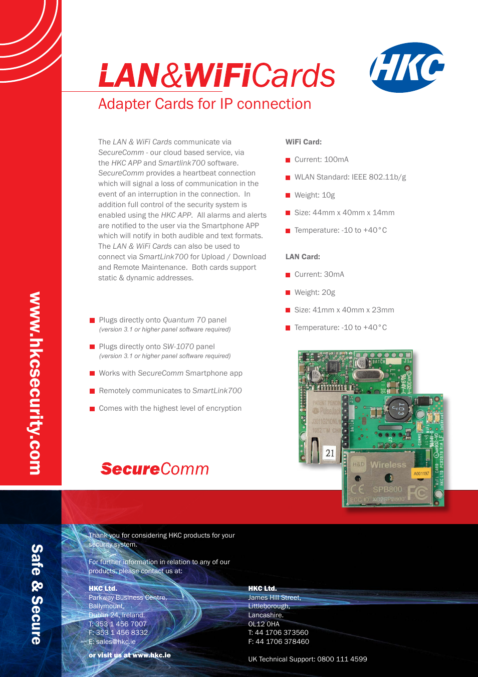 HKC security LAN Card User Manual | 1 page