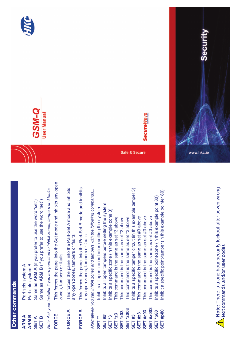 HKC security GSM-Q (Plug on) User Manual | 2 pages