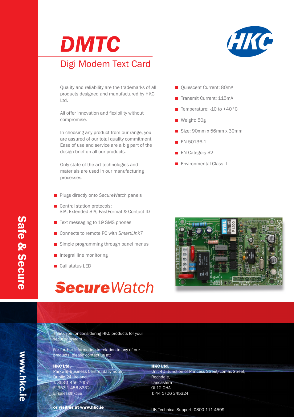 HKC security DTMC (Digi, Text, Modem) User Manual | 1 page