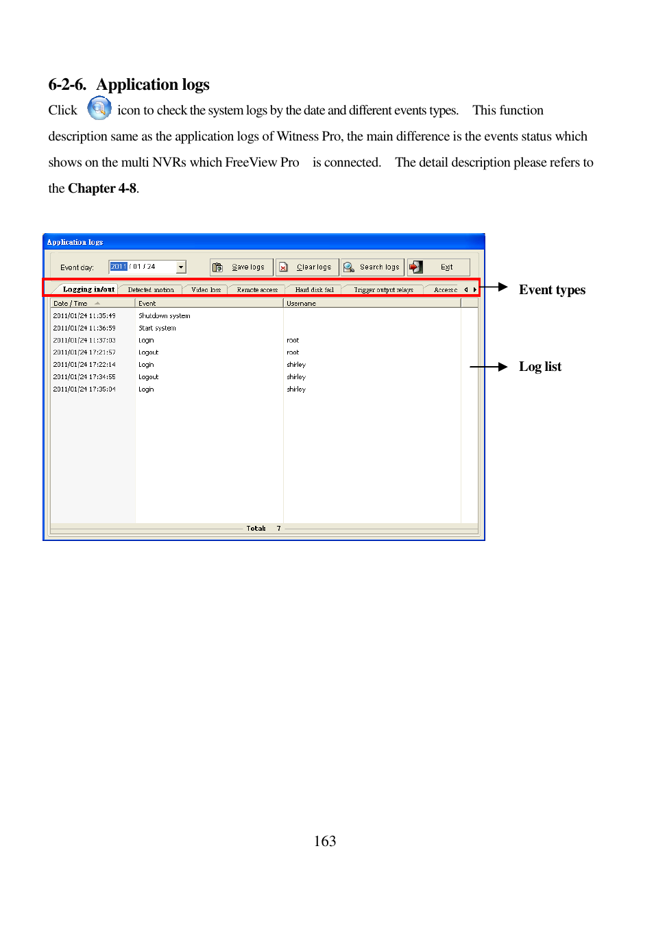 2-6. application logs | I-View AnyNet-0401Mini Embedded NVR User Manual | Page 163 / 169