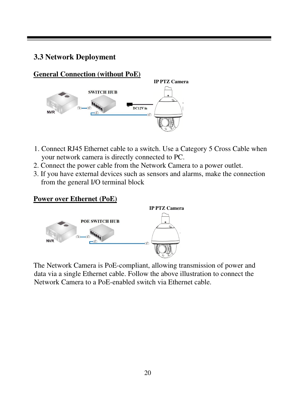 3 network deployment | I-View FDMO-2MIP-20XIR IP SpeedDome Network Camera User Manual | Page 21 / 90