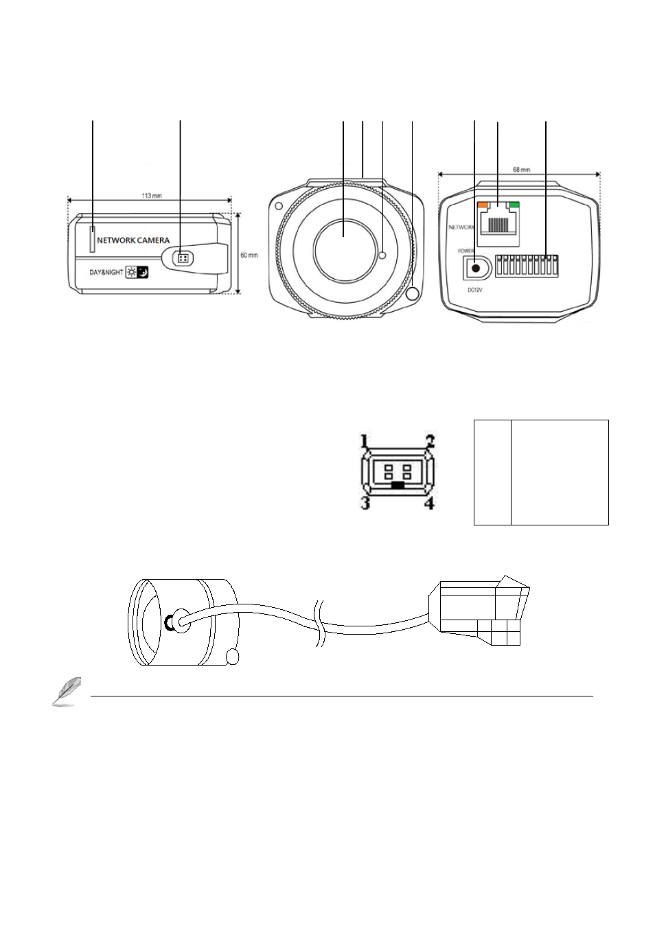 5 product parts function description, Product parts function description | I-View EC-2MIPN 2-Megapixels Day/Night Box IP Camera User Manual | Page 12 / 37