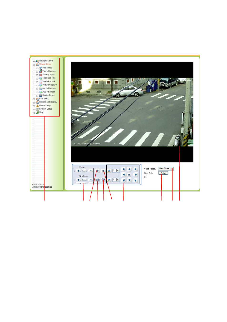 2 the function description of live window, The function description of live window | I-View EC-2MIPN 2-Megapixels Day/Night Box IP Camera User Manual | Page 25 / 37