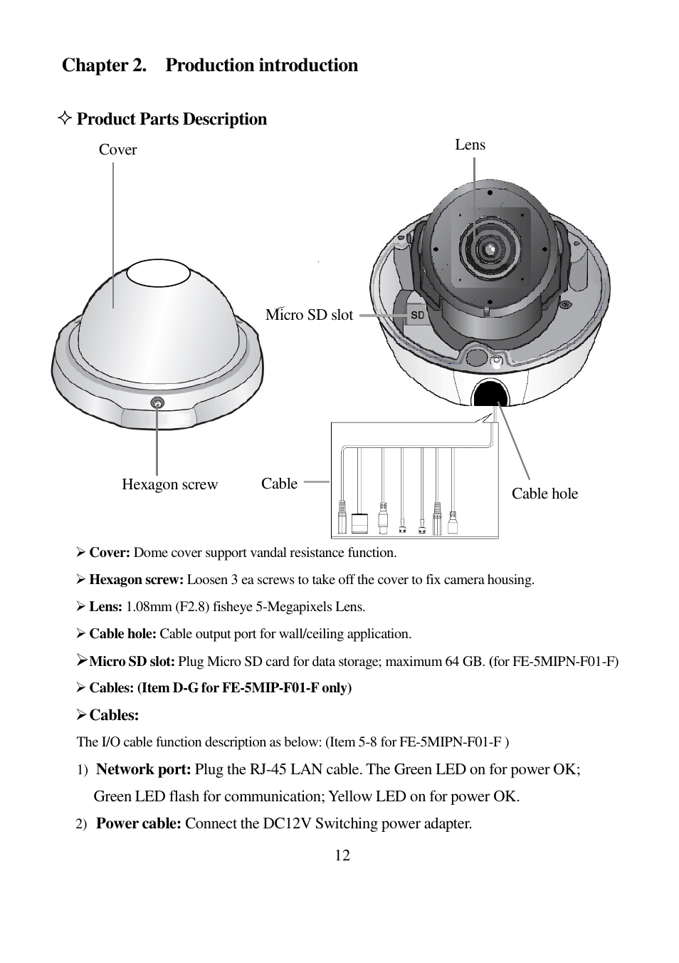 I-View FE-5MIPN 5-Megapixels IR Vandal Proof Dome IP Camera User Manual | Page 12 / 47