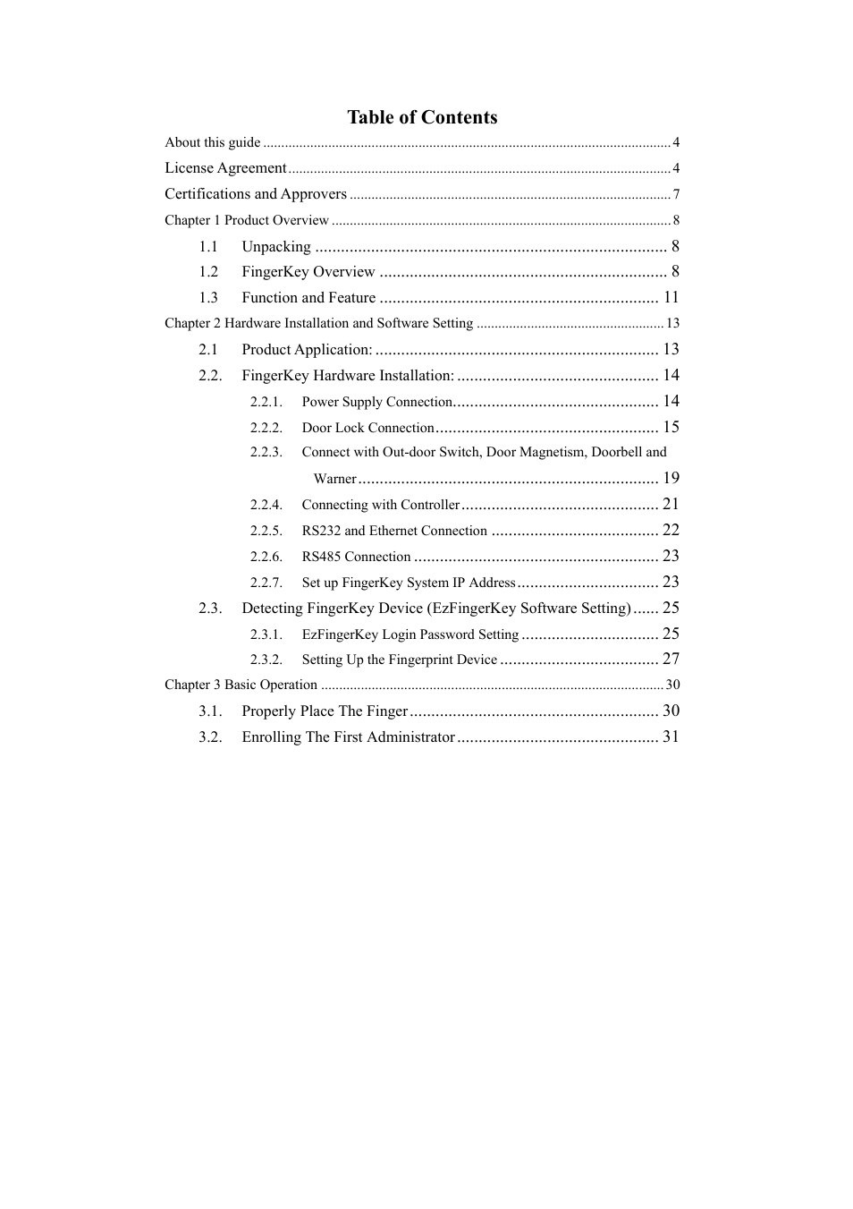 I-View FAC – 500 FingerKey Access Controller DVR User Manual | Page 2 / 103