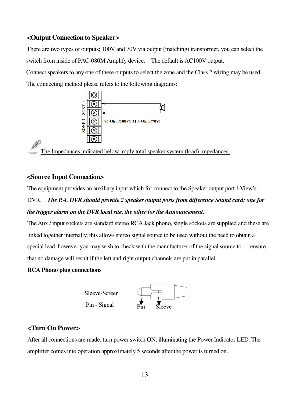 I-View PAC-080M Intelligent Audio Amplifier User Manual | Page 13 / 14