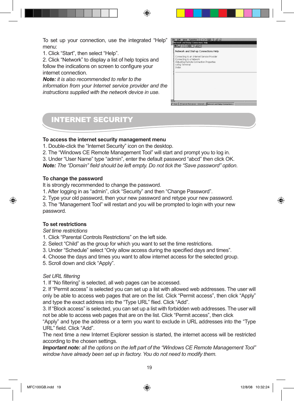 Internet security | Lexibook MFC100GB User Manual | Page 19 / 24