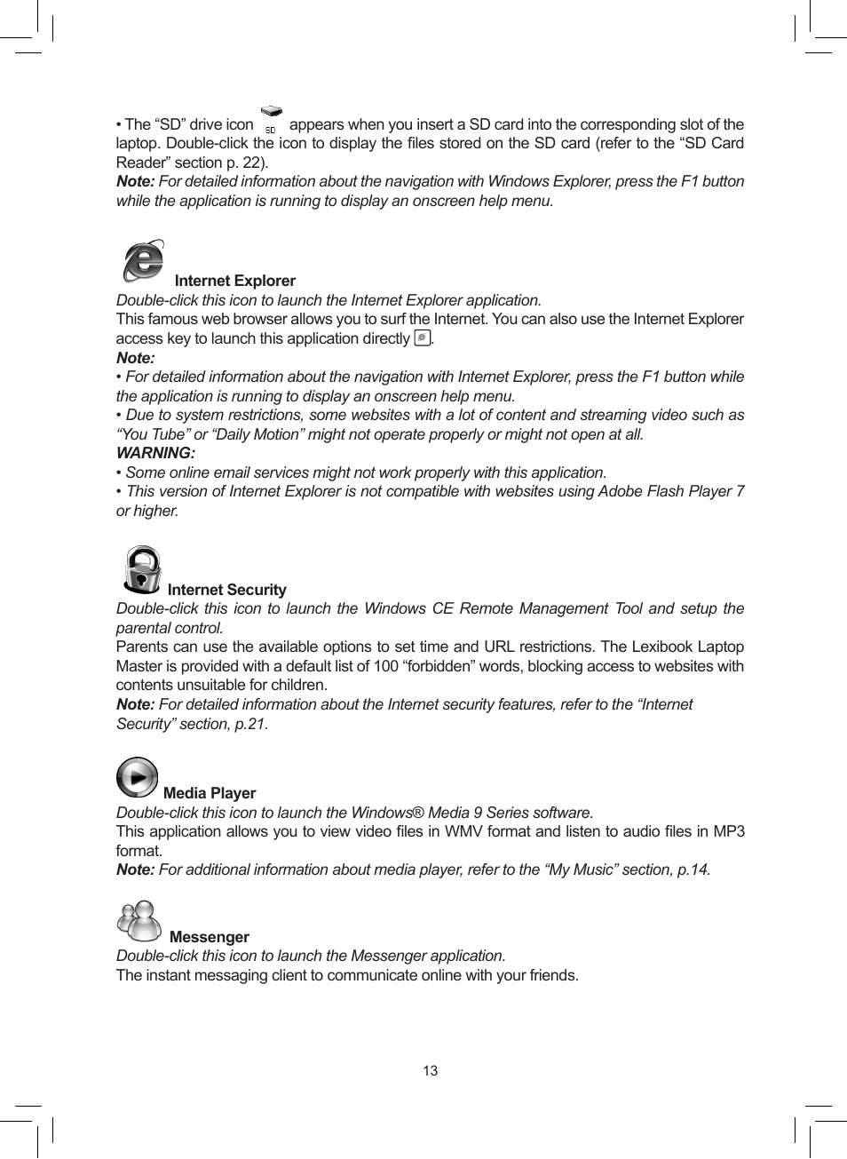 Lexibook MFC110GB User Manual | Page 13 / 27