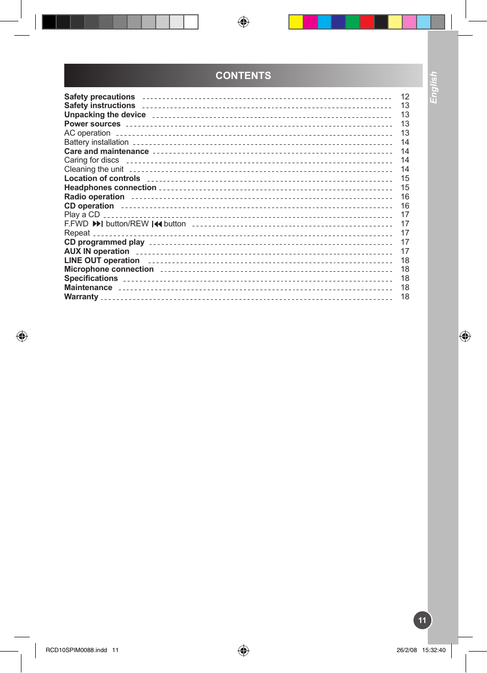 Lexibook RCD10SP User Manual | Page 11 / 58