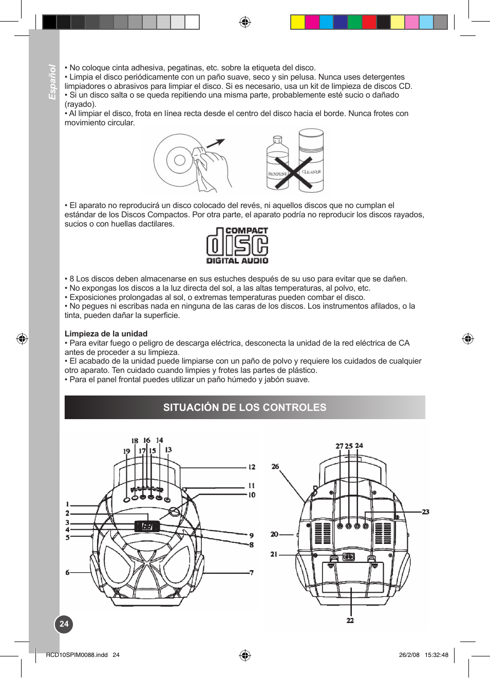 Situación de los controles | Lexibook RCD10SP User Manual | Page 24 / 58