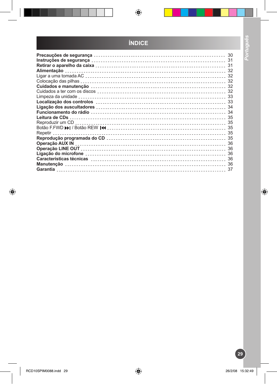 Índice | Lexibook RCD10SP User Manual | Page 29 / 58