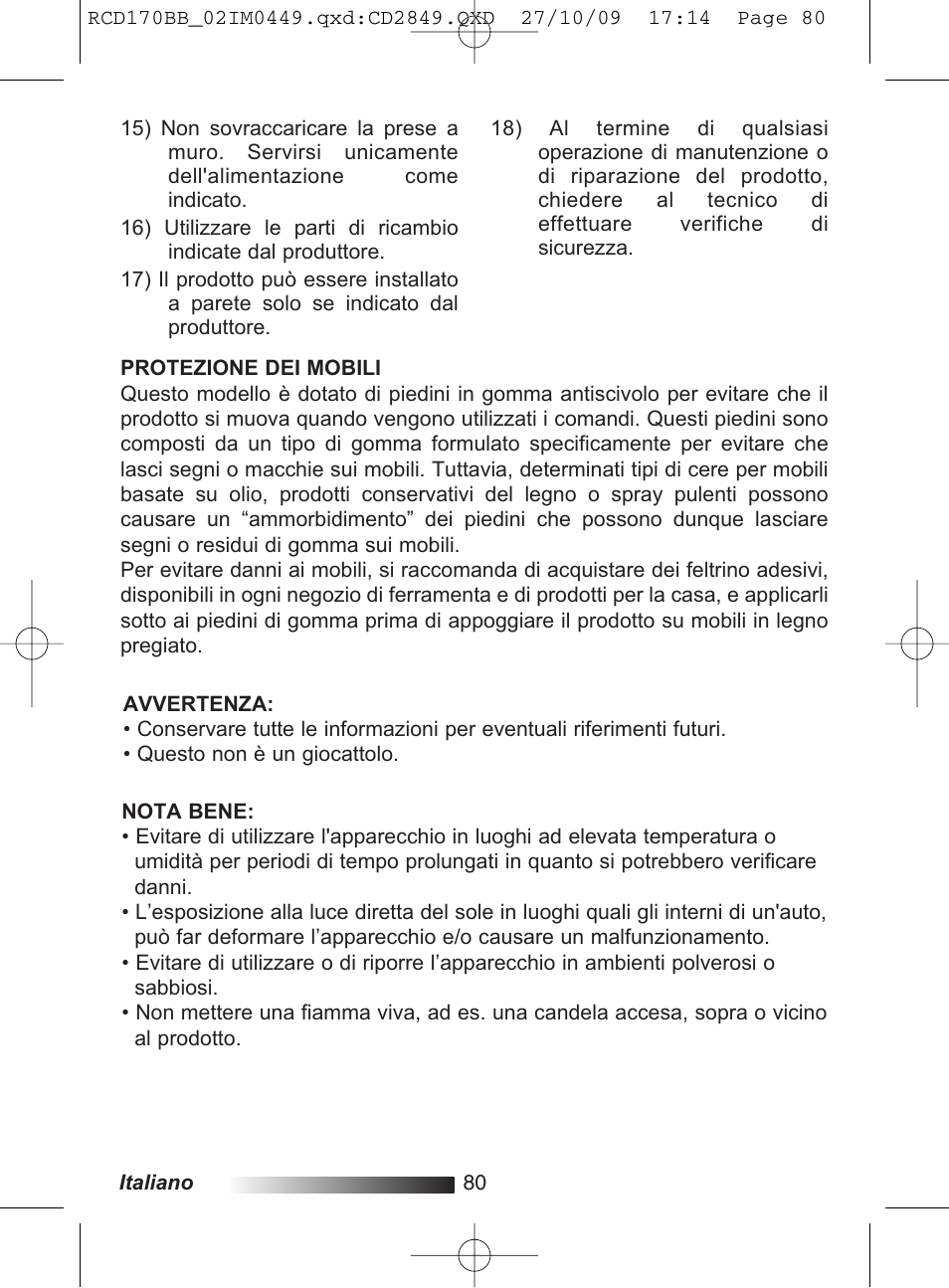 Lexibook RCD170BB User Manual | Page 80 / 134